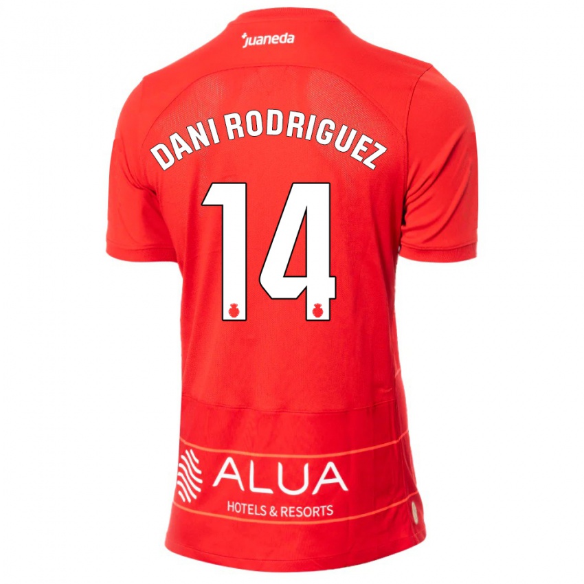 Niño Camiseta Dani Rodríguez #14 Rojo 1ª Equipación 2023/24 La Camisa