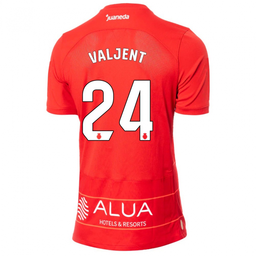 Niño Camiseta Martin Valjent #24 Rojo 1ª Equipación 2023/24 La Camisa