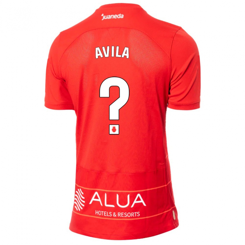 Niño Camiseta Santiago Avila #0 Rojo 1ª Equipación 2023/24 La Camisa