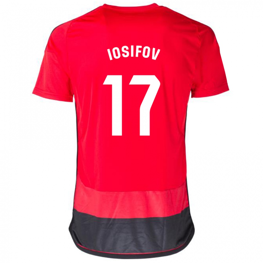 Niño Camiseta Nikita Iosifov #17 Negro Rojo 1ª Equipación 2023/24 La Camisa