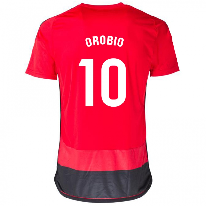 Niño Camiseta Ekhiotz Orobio #10 Negro Rojo 1ª Equipación 2023/24 La Camisa