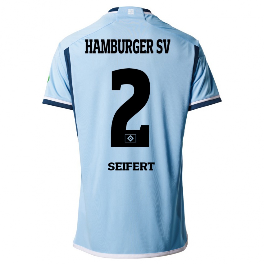 Niño Camiseta Luis Seifert #2 Azul 2ª Equipación 2023/24 La Camisa