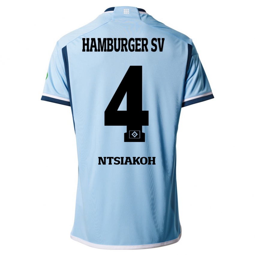 Niño Camiseta Emmanuel Ntsiakoh #4 Azul 2ª Equipación 2023/24 La Camisa