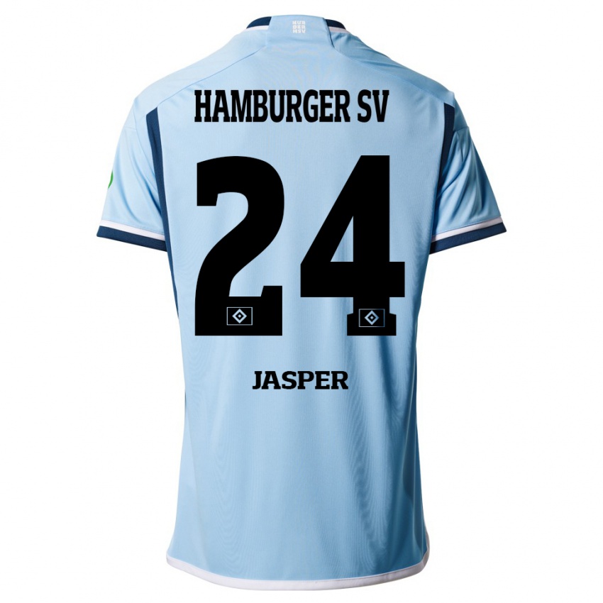 Niño Camiseta Jan-Lukas Jasper #24 Azul 2ª Equipación 2023/24 La Camisa