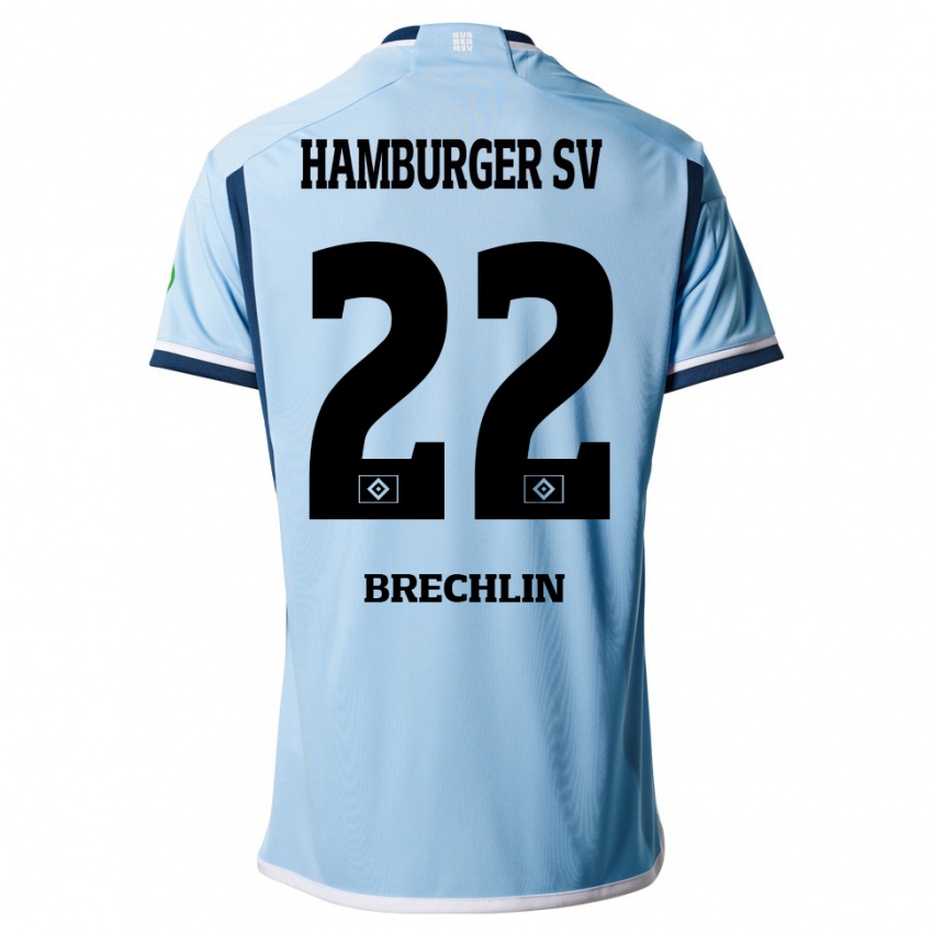 Niño Camiseta Bjarne Brechlin #22 Azul 2ª Equipación 2023/24 La Camisa