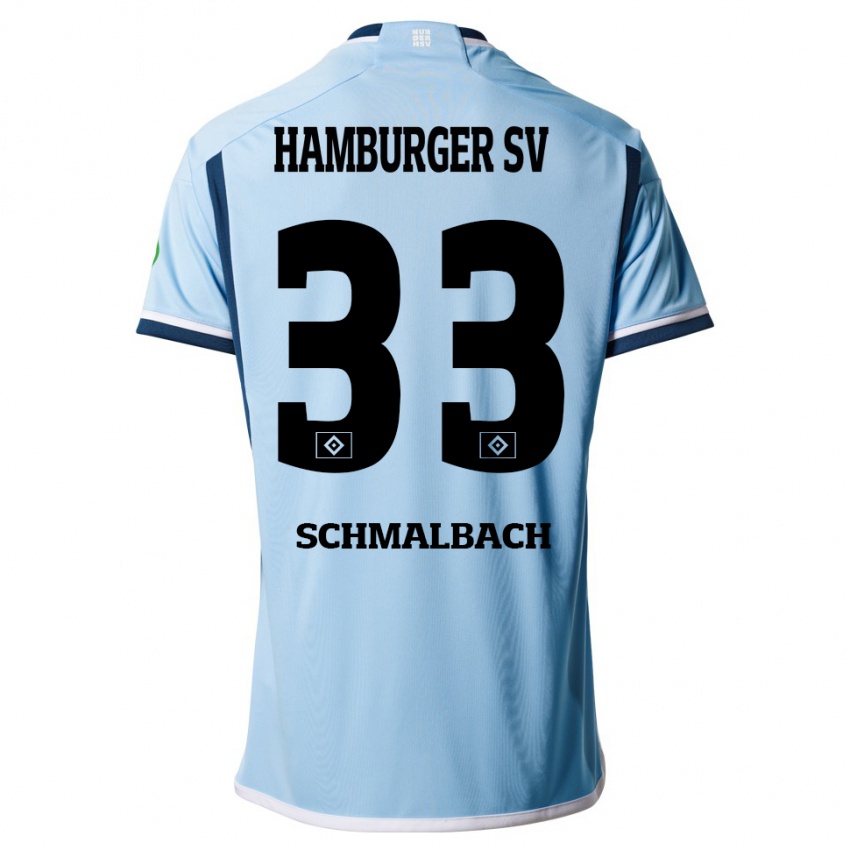 Niño Camiseta Sebastian Schmalbach #33 Azul 2ª Equipación 2023/24 La Camisa