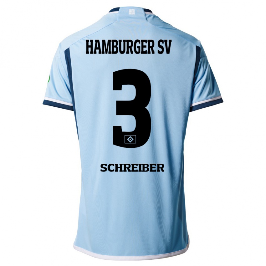 Niño Camiseta David Schreiber #3 Azul 2ª Equipación 2023/24 La Camisa