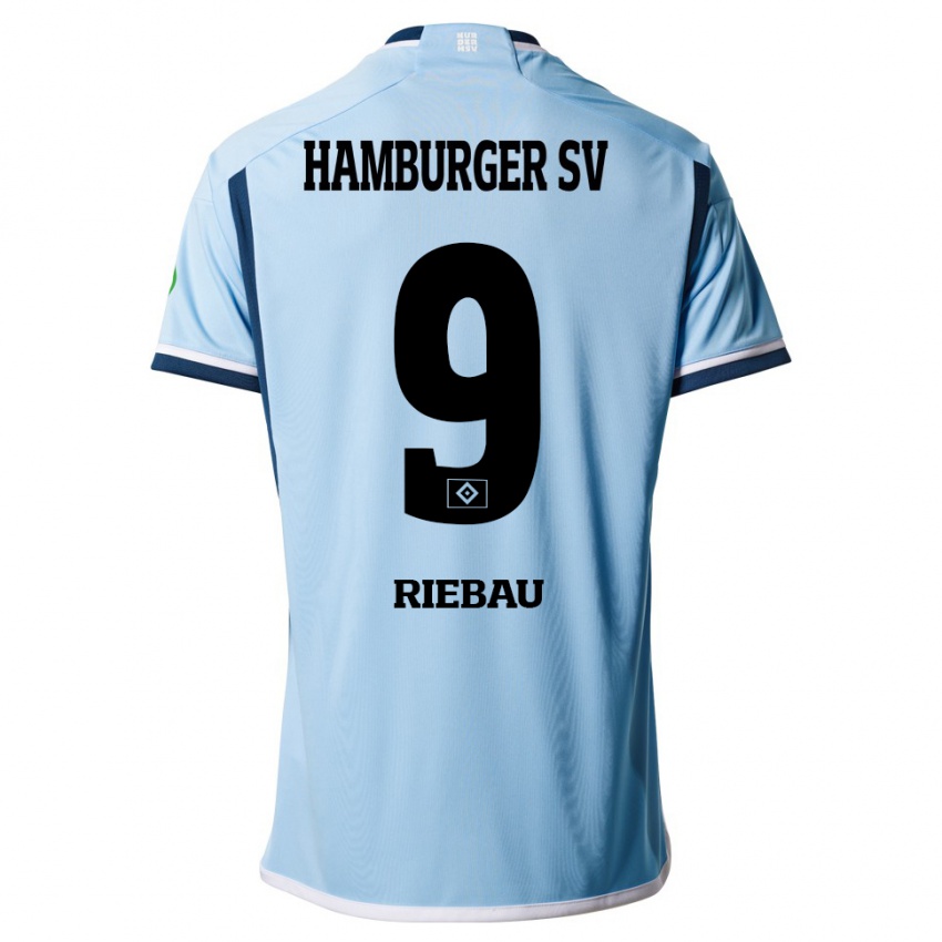 Niño Camiseta Henry Riebau #9 Azul 2ª Equipación 2023/24 La Camisa