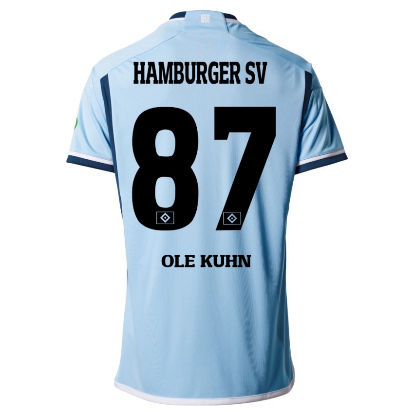 Niño Camiseta Niklas Ole Kühn #87 Azul 2ª Equipación 2023/24 La Camisa