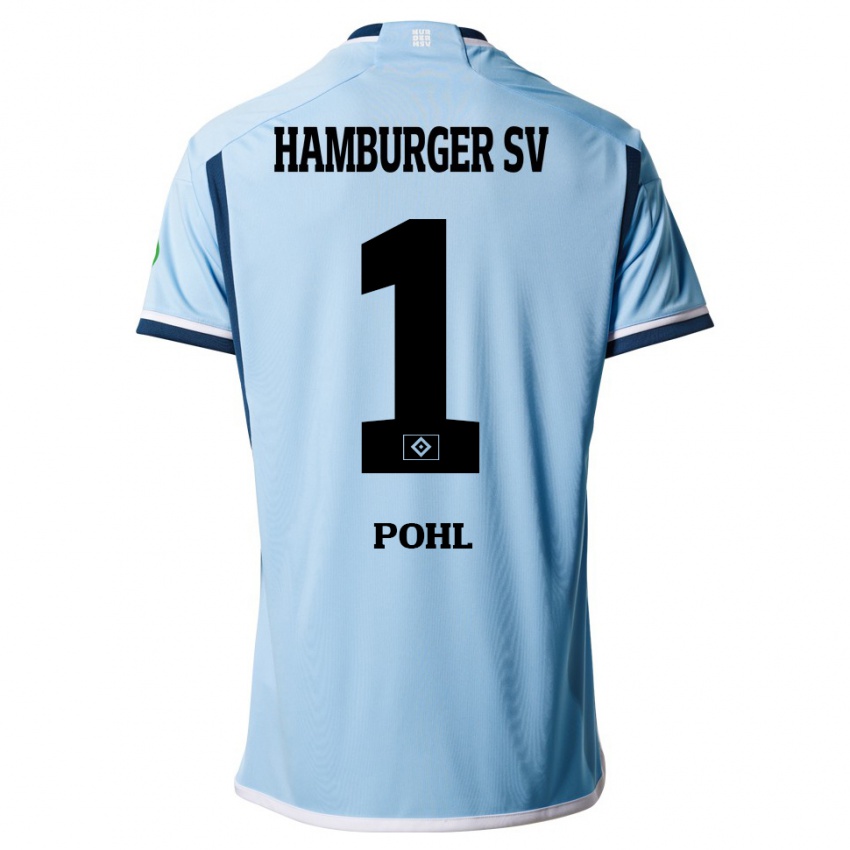 Niño Camiseta Christina Pohl #1 Azul 2ª Equipación 2023/24 La Camisa