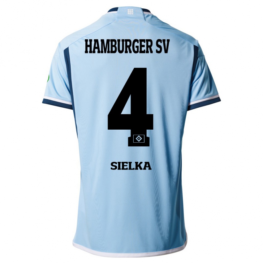 Niño Camiseta Michelle Sielka #4 Azul 2ª Equipación 2023/24 La Camisa