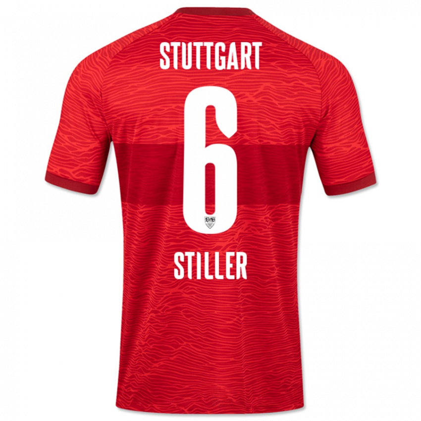 Niño Camiseta Angelo Stiller #6 Rojo 2ª Equipación 2023/24 La Camisa