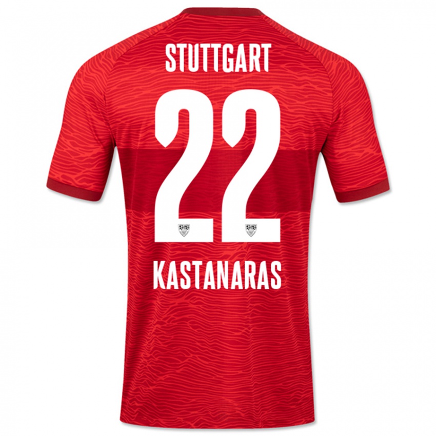 Niño Camiseta Thomas Kastanaras #22 Rojo 2ª Equipación 2023/24 La Camisa