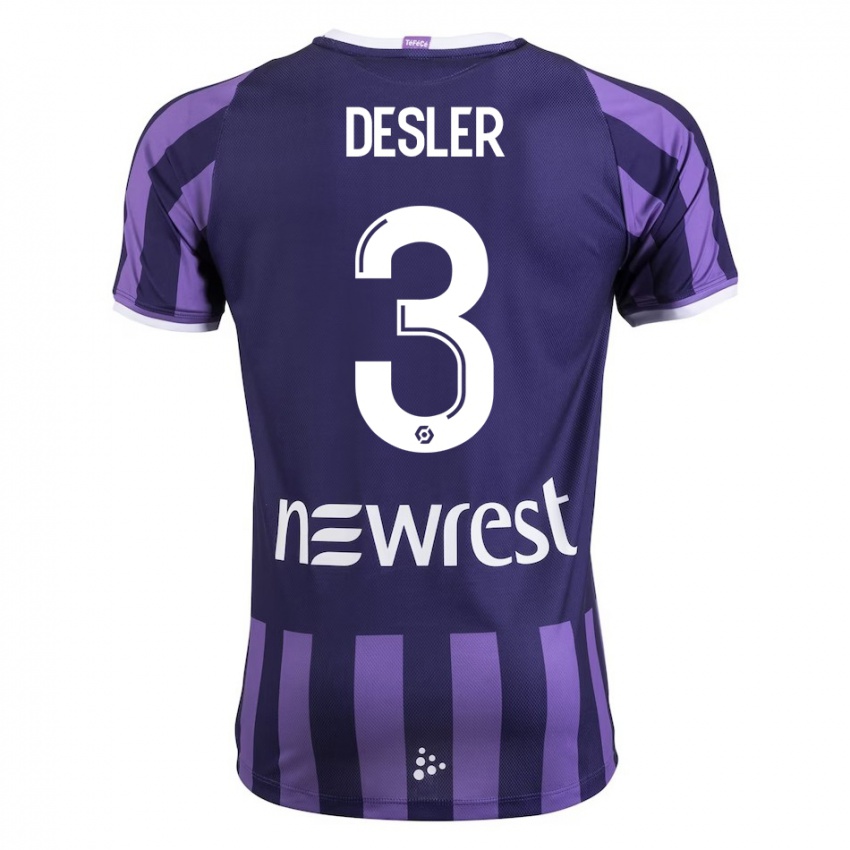 Niño Camiseta Mikkel Desler #3 Morado 2ª Equipación 2023/24 La Camisa