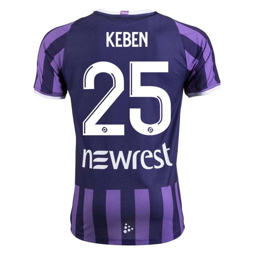 Niño Camiseta Kévin Keben #25 Morado 2ª Equipación 2023/24 La Camisa