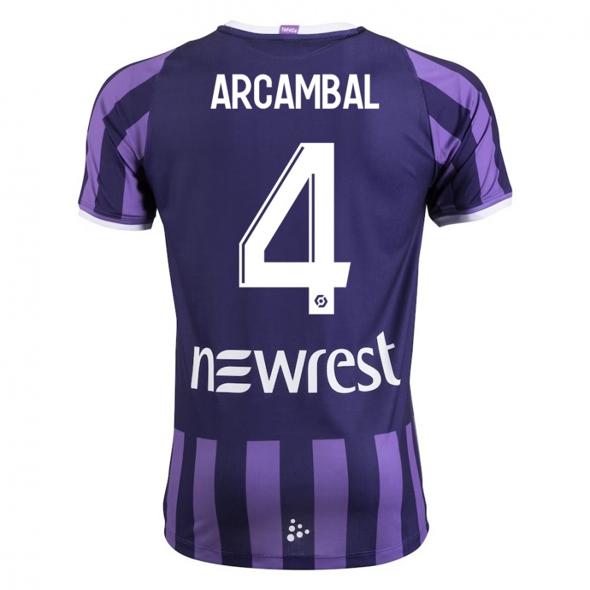 Niño Camiseta Anais Arcambal #4 Morado 2ª Equipación 2023/24 La Camisa