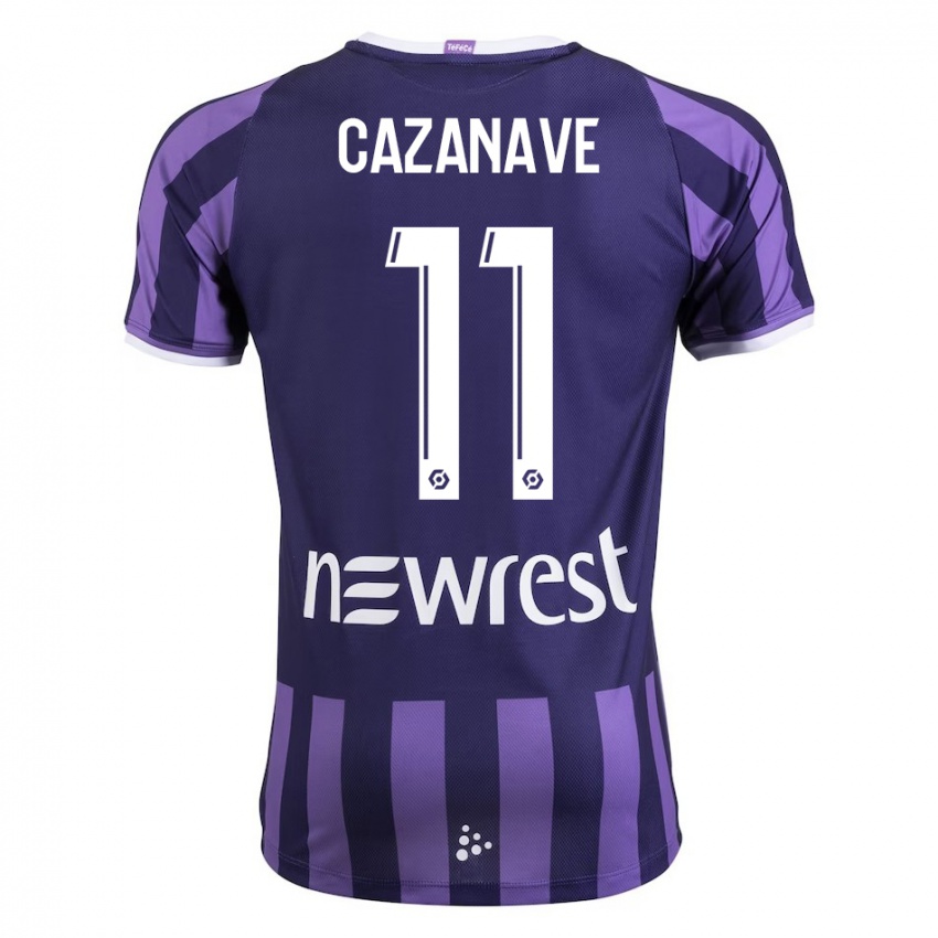 Niño Camiseta Julie Cazanave #11 Morado 2ª Equipación 2023/24 La Camisa