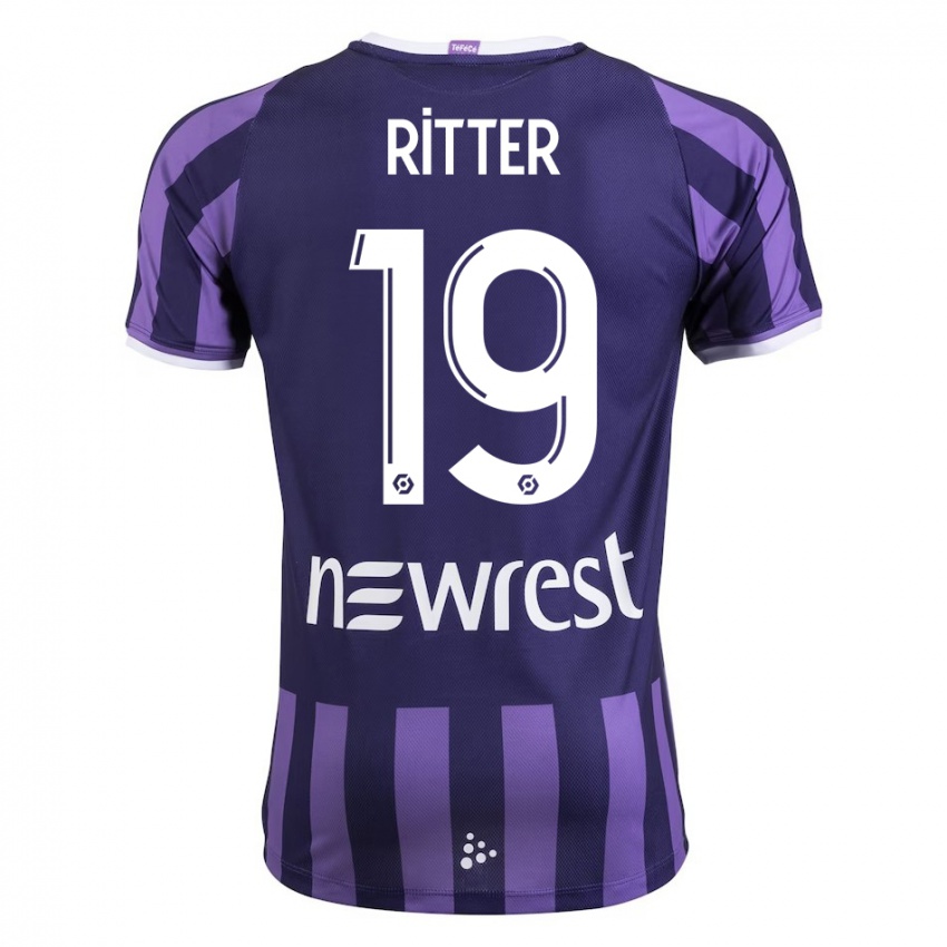 Niño Camiseta Morgane Ritter #19 Morado 2ª Equipación 2023/24 La Camisa