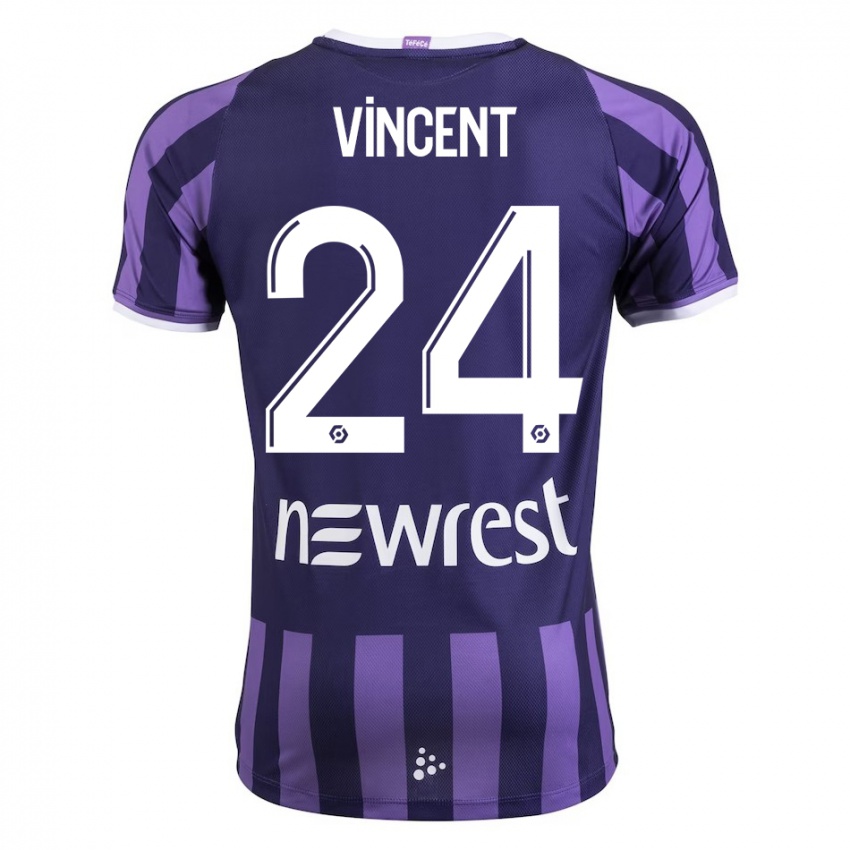 Niño Camiseta Magalie Vincent #24 Morado 2ª Equipación 2023/24 La Camisa