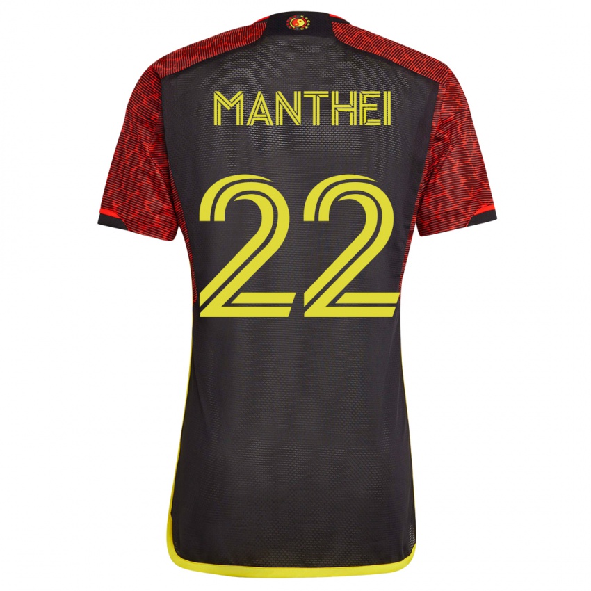 Niño Camiseta Leahi Manthei #22 Naranja 2ª Equipación 2023/24 La Camisa