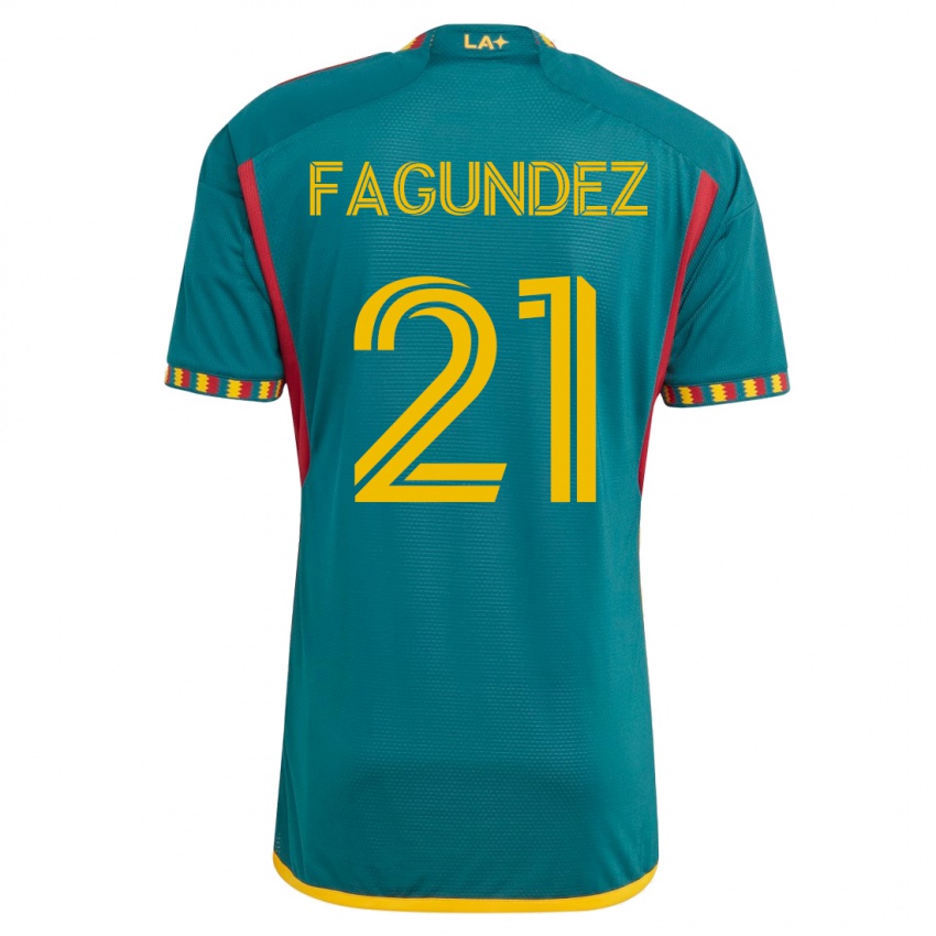 Niño Camiseta Diego Fagúndez #21 Verde 2ª Equipación 2023/24 La Camisa