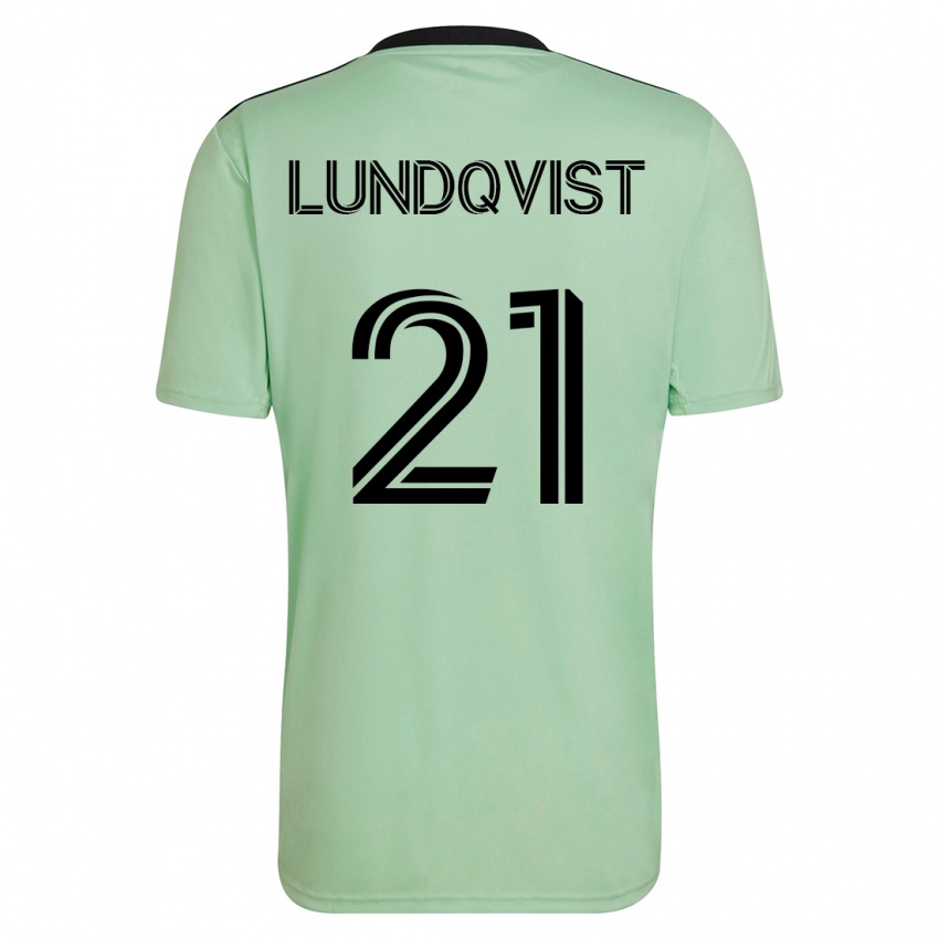 Niño Camiseta Adam Lundqvist #21 Verde Claro 2ª Equipación 2023/24 La Camisa