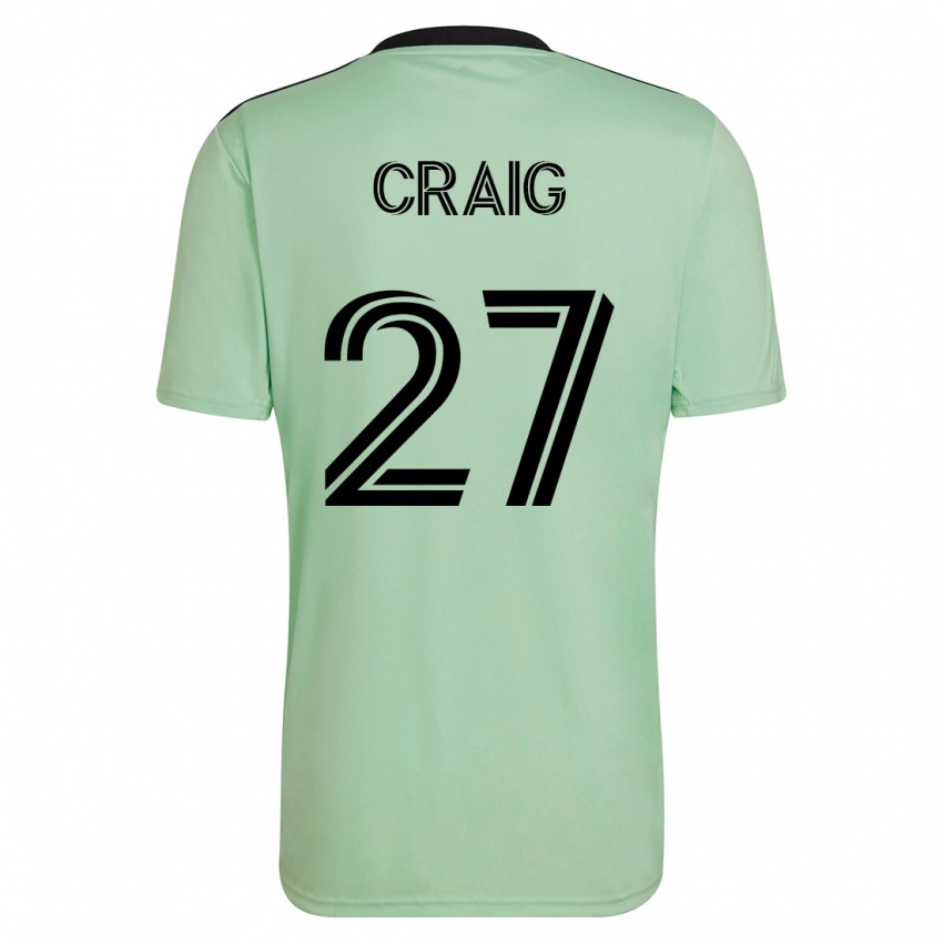 Niño Camiseta Brandan Craig #27 Verde Claro 2ª Equipación 2023/24 La Camisa
