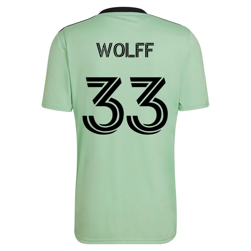 Niño Camiseta Owen Wolff #33 Verde Claro 2ª Equipación 2023/24 La Camisa