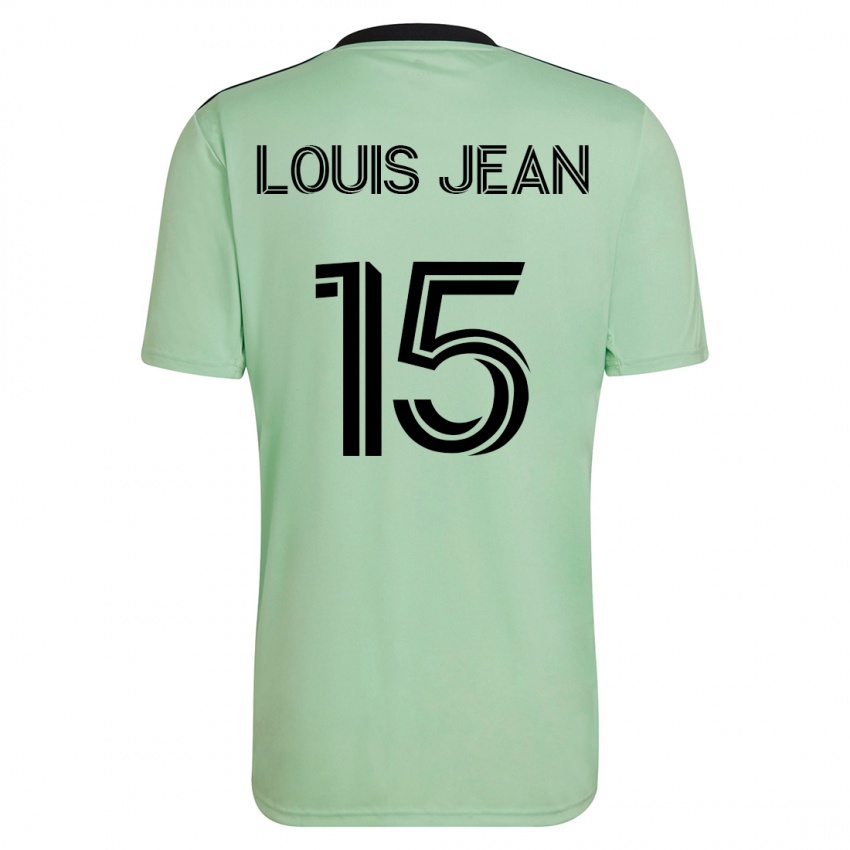 Niño Camiseta Steeve Louis-Jean #15 Verde Claro 2ª Equipación 2023/24 La Camisa