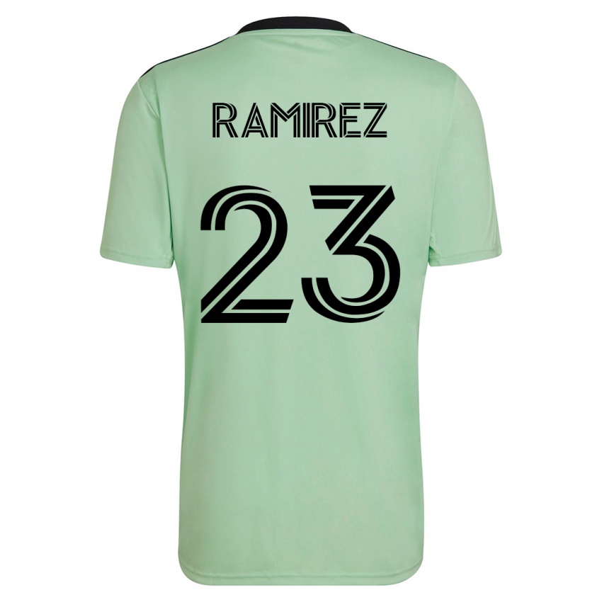 Niño Camiseta Alonso Ramírez #23 Verde Claro 2ª Equipación 2023/24 La Camisa