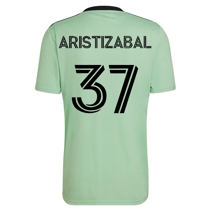 Niño Camiseta Nicolas Aristizabal #37 Verde Claro 2ª Equipación 2023/24 La Camisa
