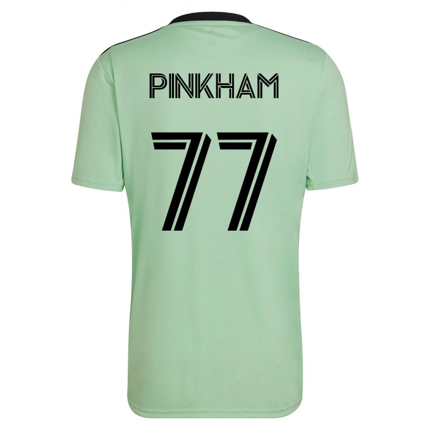 Niño Camiseta Chris Pinkham #77 Verde Claro 2ª Equipación 2023/24 La Camisa