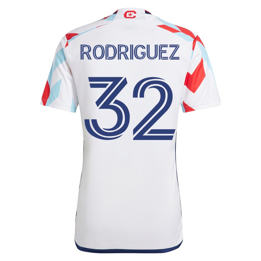 Niño Camiseta Missael Rodríguez #32 Blanco Azul 2ª Equipación 2023/24 La Camisa