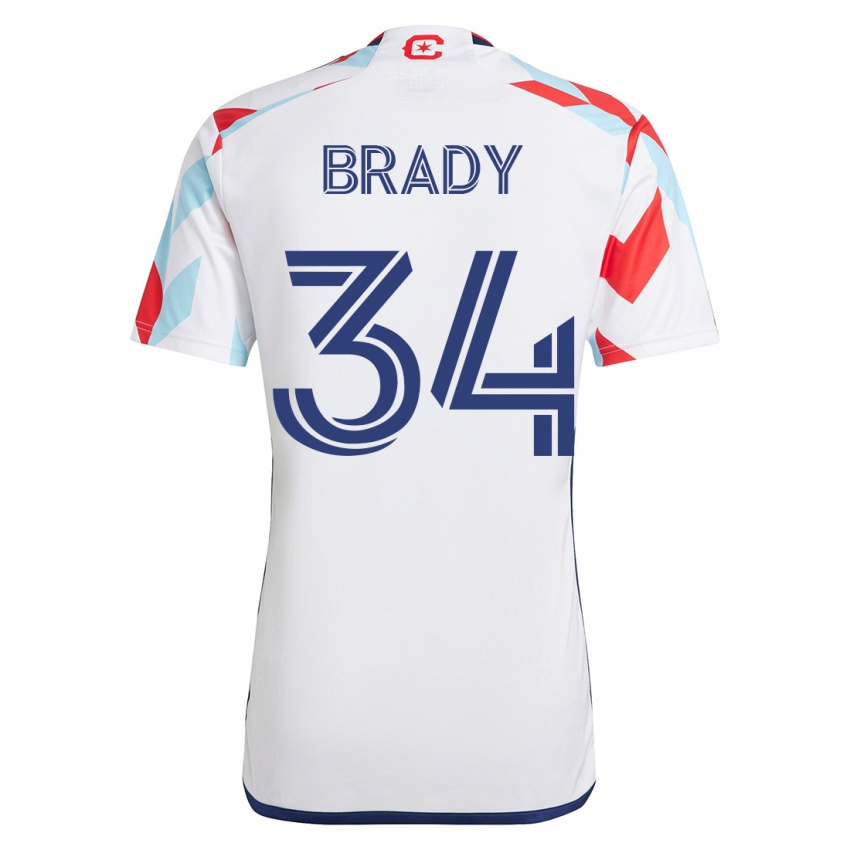Niño Camiseta Chris Brady #34 Blanco Azul 2ª Equipación 2023/24 La Camisa