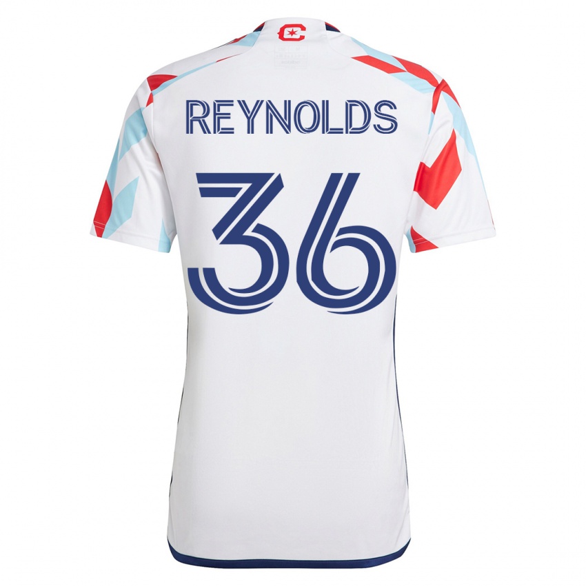 Niño Camiseta Justin Reynolds #36 Blanco Azul 2ª Equipación 2023/24 La Camisa