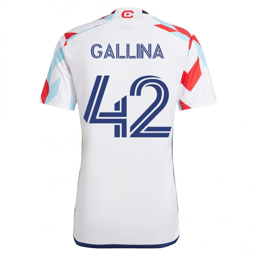 Niño Camiseta Henrique Gallina #42 Blanco Azul 2ª Equipación 2023/24 La Camisa