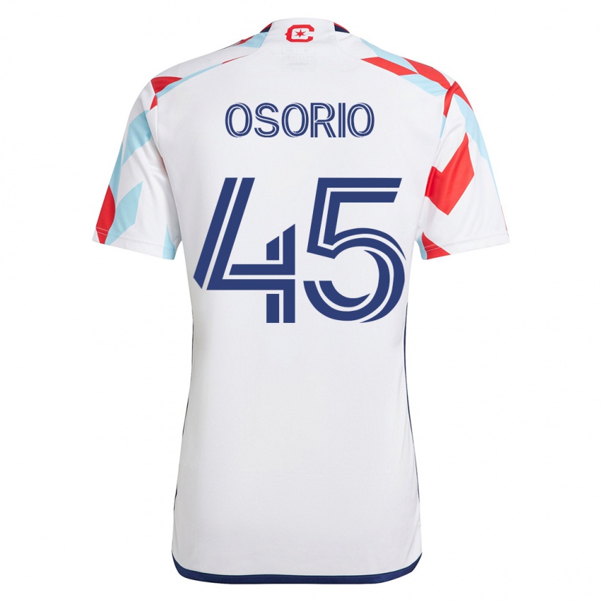 Niño Camiseta Harold Osorio #45 Blanco Azul 2ª Equipación 2023/24 La Camisa