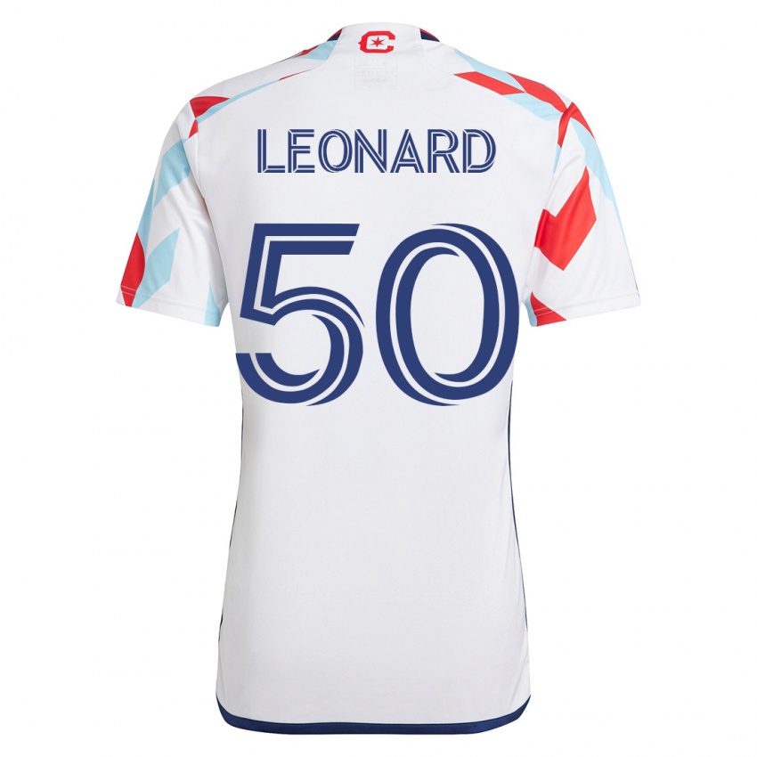 Niño Camiseta Eric Leonard #50 Blanco Azul 2ª Equipación 2023/24 La Camisa