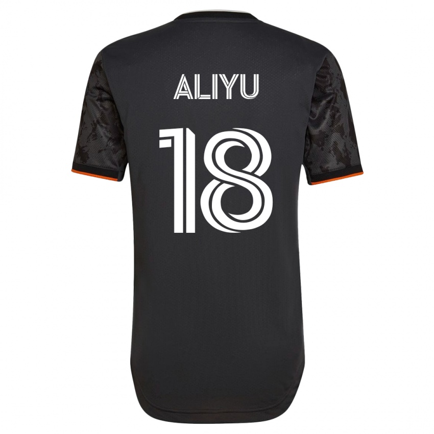 Niño Camiseta Ibrahim Aliyu #18 Negro 2ª Equipación 2023/24 La Camisa