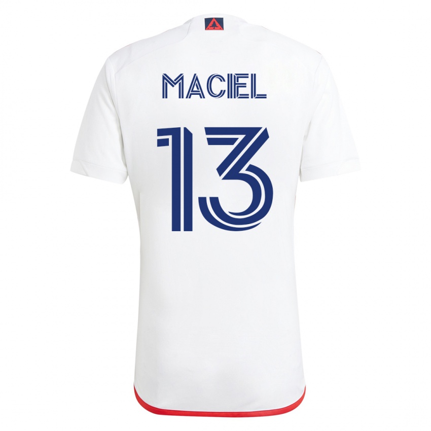 Niño Camiseta Maciel #13 Blanco Rojo 2ª Equipación 2023/24 La Camisa