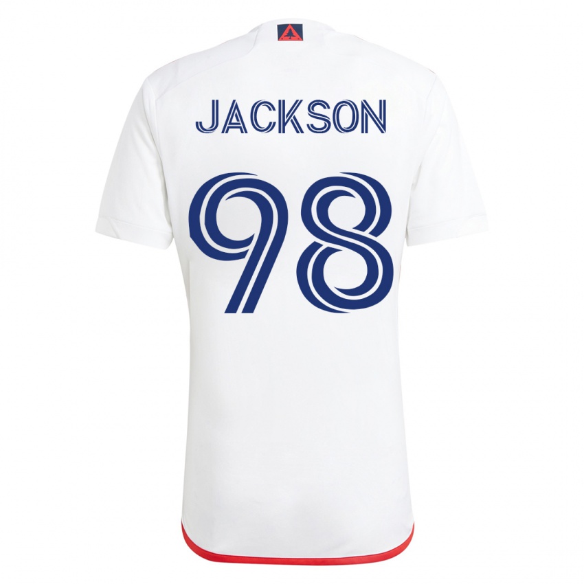 Niño Camiseta Jacob Jackson #98 Blanco Rojo 2ª Equipación 2023/24 La Camisa