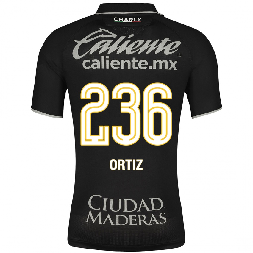 Niño Camiseta Youssef Ortiz #236 Negro 2ª Equipación 2023/24 La Camisa