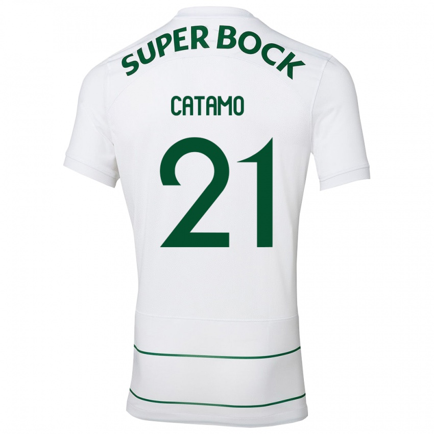 Niño Camiseta Geny Catamo #21 Blanco 2ª Equipación 2023/24 La Camisa