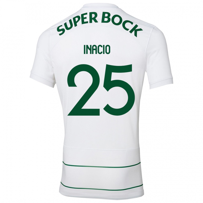 Niño Camiseta Gonçalo Inácio #25 Blanco 2ª Equipación 2023/24 La Camisa