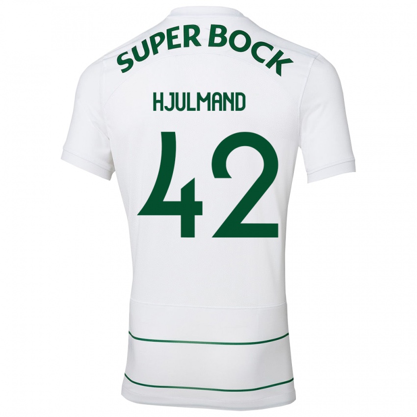 Niño Camiseta Morten Hjulmand #42 Blanco 2ª Equipación 2023/24 La Camisa