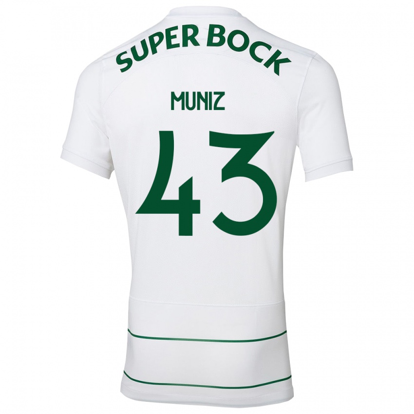 Niño Camiseta João Muniz #43 Blanco 2ª Equipación 2023/24 La Camisa