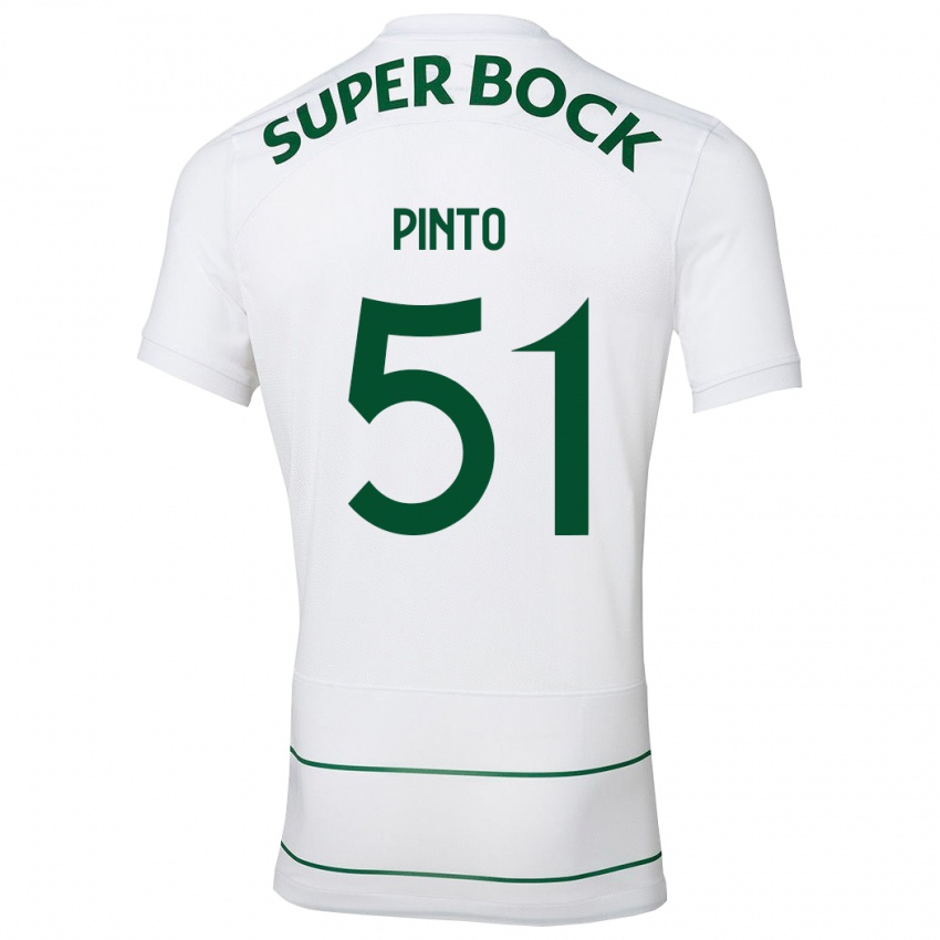 Niño Camiseta Diogo Pinto #51 Blanco 2ª Equipación 2023/24 La Camisa