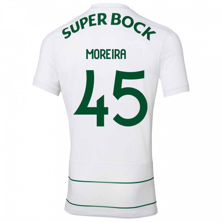 Niño Camiseta David Moreira #45 Blanco 2ª Equipación 2023/24 La Camisa