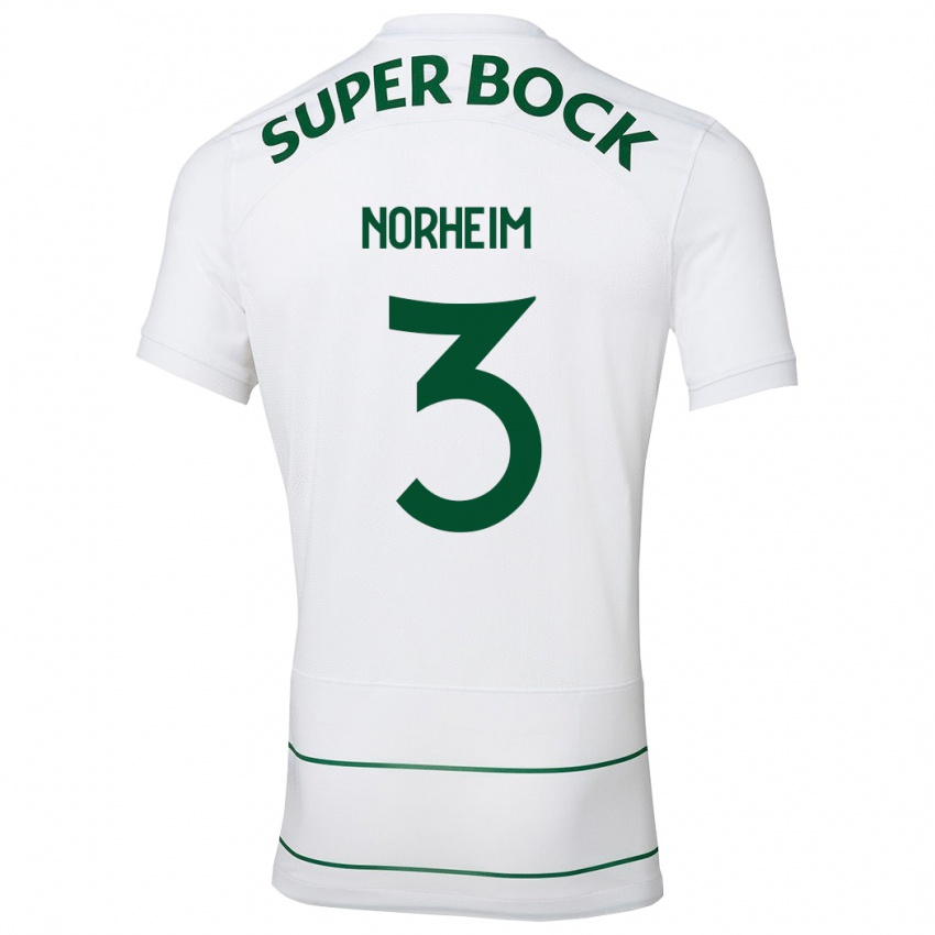 Niño Camiseta Andrea Norheim #3 Blanco 2ª Equipación 2023/24 La Camisa