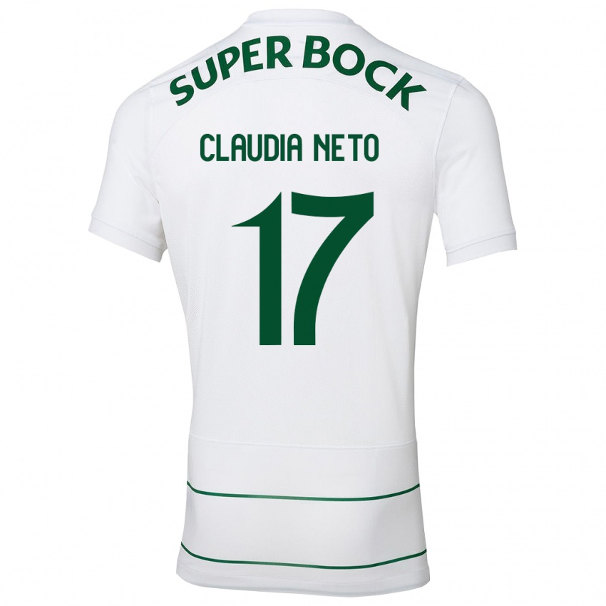 Niño Camiseta Cláudia Teresa Pires Neto #17 Blanco 2ª Equipación 2023/24 La Camisa